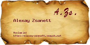 Alexay Zsanett névjegykártya
