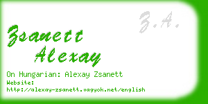 zsanett alexay business card